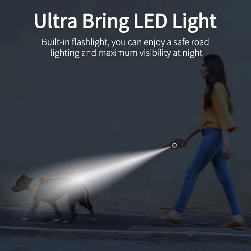 Guia Retrátil para Cães com LED