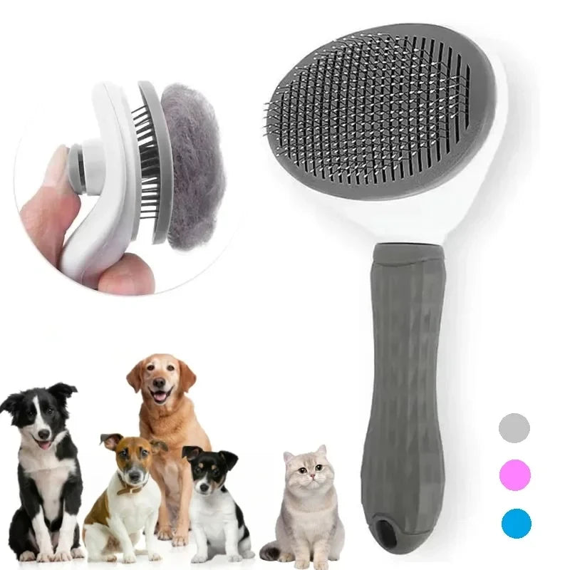 Escova Autolimpante Premium para Cães e Gatos