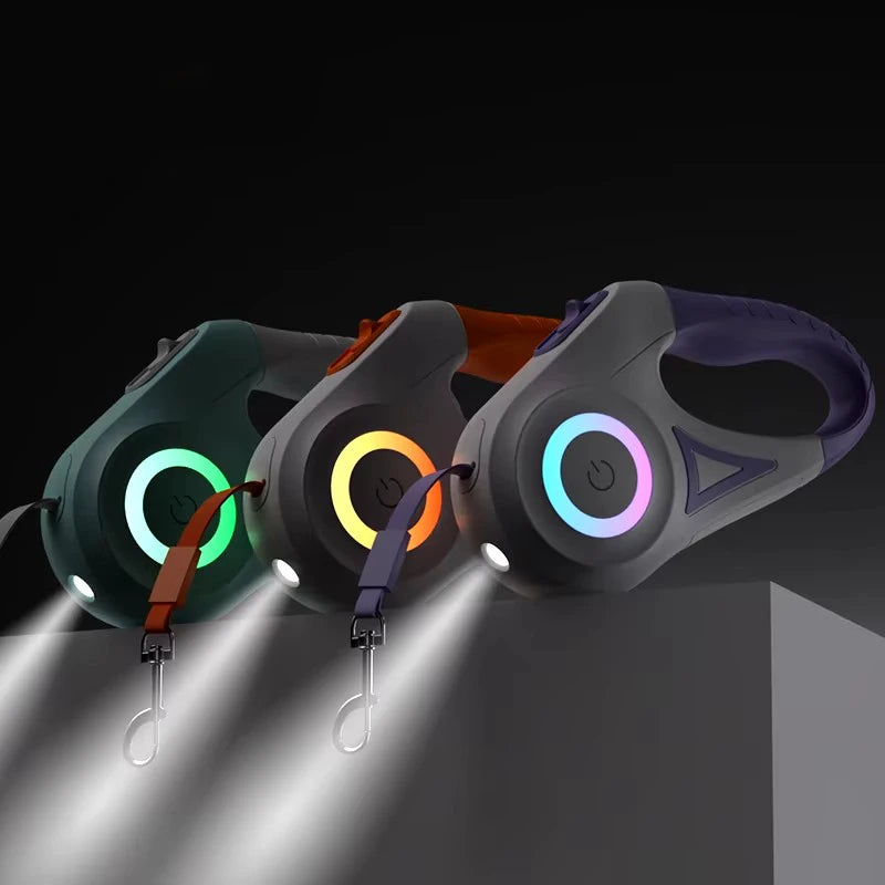 Guia Retrátil para Cães com LED